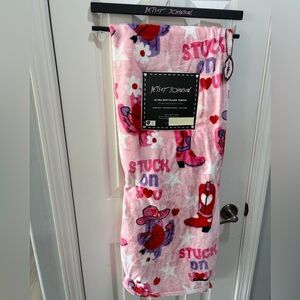 Pink Valentines Cowgirl Throw Blanket